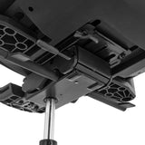 Undersidan av sitsmekanismen med gasfjäder på den professionella kontorsstolen Ergo U2 Flex3 i svart från hjh OFFICE