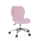 Rosa Snurrstol för barn JOY II med quiltad look och femhjulig stjärnfot från hjh OFFICE – 360-gradersvy (framifrån 20°)