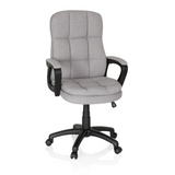 Grå Home Office chefsfåtölj RELAX CX 120 med quiltat överdrag och femhjulig fotkorsbas från MyBuero – 360-gradersvy (framifrån 20°)