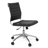 Svart Professionell kontorsstol TRISHA med quiltad stoppning och femhjulig fotkorsbas från hjh OFFICE – 360-gradersvy (snett framifrån 60°)