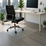 Mjölkvit FORTIFLEX skyddsmatta för hårda golv, 120 × 90 cm, under en kontorsstol från hjh OFFICE