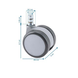 Måttritning av 5x ROLO MOVE 60 11mm/60mm Stol på hjul med en diameter på 6 cm och en höjd på 6,7 cm från hjh OFFICE