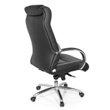 Svart snurrstol XXL G 600 med armstöd och femhjulig fotkorsbas från hjh OFFICE – 360-gradersvy (snett bakifrån 120°)