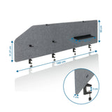 Måttskiss av Bordsskärmvägg FLEXMIUT T TOP med 160 cm bredd och 50 cm höjd från hjh OFFICE