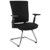 Svart fjädrande stol CAPTIVO PRO V med armstöd och tygbeklädnad från hjh OFFICE – 360-gradersvy (snett framifrån 30°)