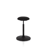 Svart ståstol BALANCE SIT med rund sits och cirkelformad fot från hjh OFFICE – 360-gradersvy (snett framifrån 60°)