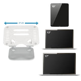 Underlägg för bärbar dator LAPTOP STAND i silver med en bredd på 27 cm för enheter från 10 till 17 tum från hjh OFFICE