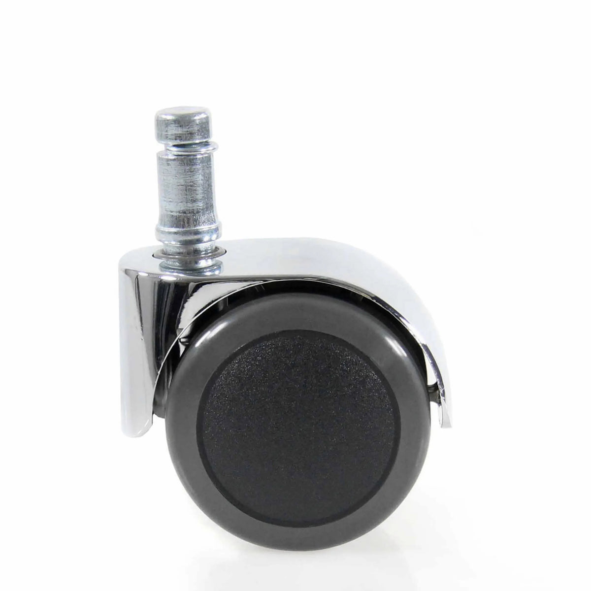 Svart-silverfärgade 5x ROLO LUX 11mm/50mm hjul för hårda golv med kromad hållare från hjh OFFICE