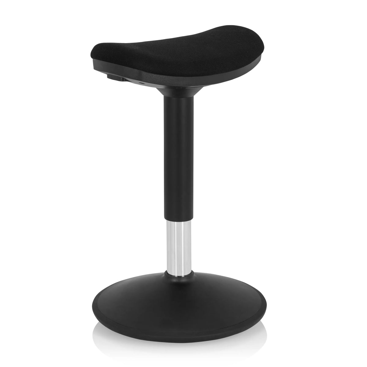 Svart ståstol BALANCE SIT I B med svängd sits och rund fot från hjh OFFICE – 360-gradersvy (snett framifrån 40°)