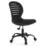 Svart Home Office kontorsstol CASLA med nätrygg och femstjärnig fotkorsbas med hjul från hjh OFFICE – 360-gradersvy (snett framifrån 45°)