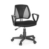 Svart Snurrstol för barn KIDDY CD med nätrygg och femhjulig stjärnfot från hjh OFFICE – 360-gradersvy (framifrån 20°)