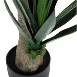Stam och gröna blad på Konstgjorda växter YUCCA i en svart kruka från hjh OFFICE
