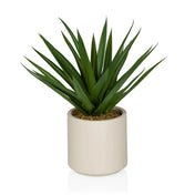 Konstgjorda växter Agave med gröna spetsiga blad i en beige kruka från hjh OFFICE