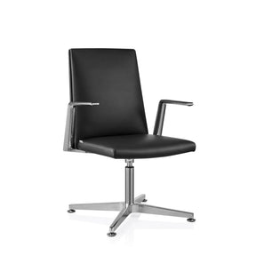 Svart besökarstol AMBASSADO V med blank metallram och armstöd från hjh OFFICE