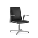 Svart besökarstol AMBASSADO V med blank metallram och armstöd från hjh OFFICE