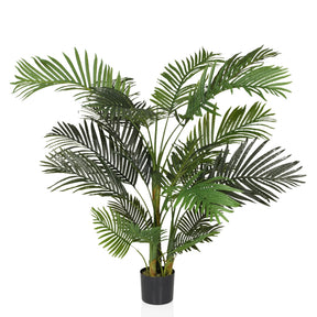 Grön Konstgjorda växter ARECA II med palmliknande blad i en svart kruka från hjh OFFICE