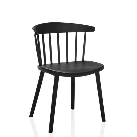 Svart Matstol ARTIFO RIB med ett ryggstöd av vertikala spjälor från hjh LIVING