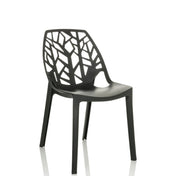 Svart Utomhusstol ARTIFO TRI med ett perforerat ryggstöd i gren-look från hjh OFFICE