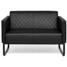 Svart loungesoffa ARUBA BLACK som tvåsitssoffa med rutstygning och medar från hjh OFFICE