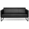 Svart loungesoffa ARUBA BLACK som tresits med rutstygning och metallstomme från hjh OFFICE