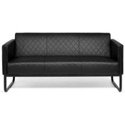 Svart loungesoffa ARUBA BLACK som tresits med rutstygning och metallstomme från hjh OFFICE