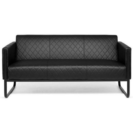Svart loungesoffa ARUBA BLACK som tresits med rutstygning och metallstomme från hjh OFFICE