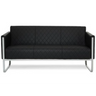 Svart loungesoffa ARUBA STEP som tresitssoffa med rombstickningar och silverfärgat metallstativ från hjh OFFICE