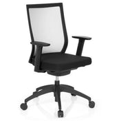 Svart Professionell kontorsstol ASPEN med nätryggstöd och armstöd från hjh OFFICE