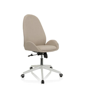 Home Office kontorsstol AVEA I med beige tygklädsel och vitt stjärnfot från hjh OFFICE