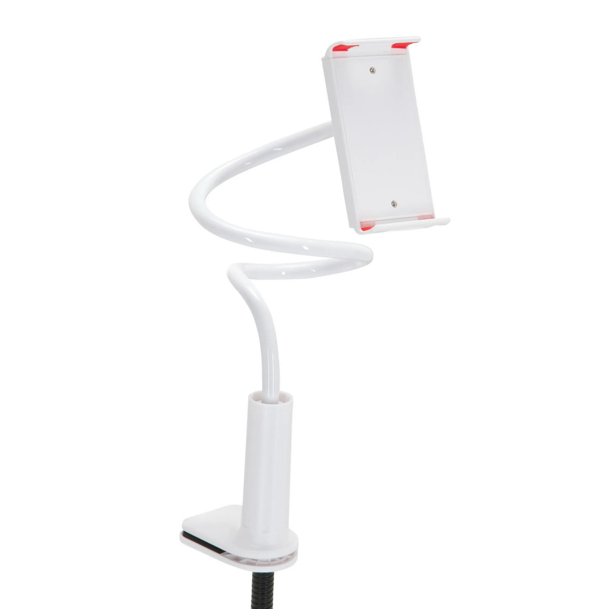 Vit hållare för mobiltelefon & surfplatta FLEXMOBI I med flexibel svanhalsarm från hjh OFFICE