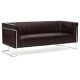 Brun Loungesoffa CURACAO som tresitssoffa med förkromad rörstomme från hjh OFFICE