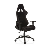 Svart Spelstol GAME FORCE med nackstöd, armstöd och femhjulig fotkorsbas från hjh OFFICE – 360-gradersvy (snett framifrån 40°)