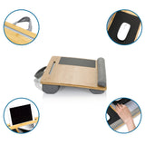 Underlägg för bärbar dator COMFILAP i bambu med grått handtag, musmatta och handledsstöd från hjh OFFICE