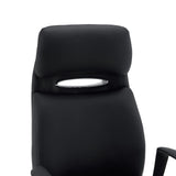 Nackstöd med kromfärgad detalj på Professionell chefsfåtölj VELVET ECO från hjh OFFICE