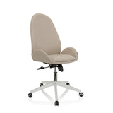 Beige AVEA I Home Office kontorsstol med armstöd och vitt femstjärnigt underrede med hjul från hjh OFFICE – 360-gradersvy (snett framifrån 40°)
