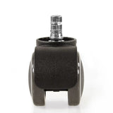 Svarta 5x ROLO No-Noise 11mm/50mm stolshjul för hårda golv med metallfäststift från hjh OFFICE