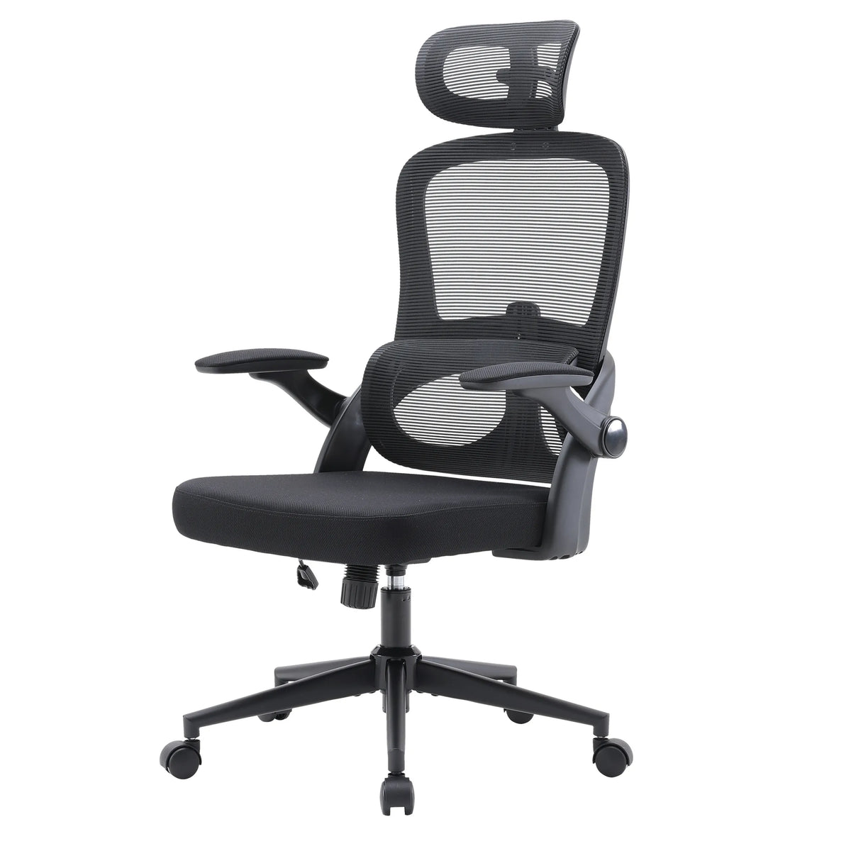 Svart Professionell kontorsstol MC102C-M101 med nätryggstöd, nackstöd och armstöd från Sihoo