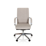 Beige Professionell kontorsstol BESSONA med armstöd och femhjulig stjärnfot från hjh OFFICE – 360-gradersvy (framifrån 0°)