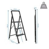 Teknisk ritning av den fällbara stegen SOLID W6 med en höjd på 109 cm från hjh OFFICE