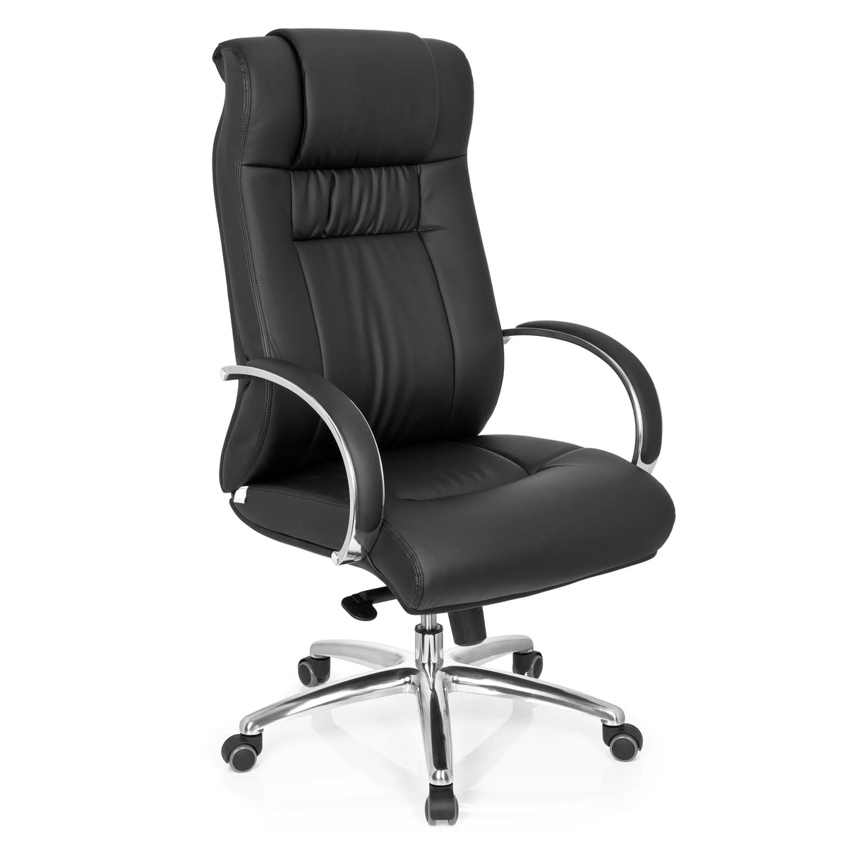 Svart snurrstol XXL G 600 med armstöd och femhjulig fotkorsbas från hjh OFFICE – 360-gradersvy (snett framifrån 40°)