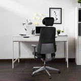 Baksida av Professionell kontorsstol PRO-TEC 400 i svart med nackstöd och armstöd från hjh OFFICE