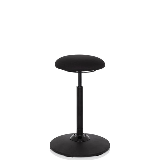 Svart ståstol BALANCE SIT med rund sittdyna och ett stabilt fotstöd från hjh OFFICE