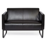 Svart Loungesoffa BALI BLACK som tvåsitssoffa med slät klädsel och medar i metall från hjh OFFICE