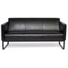 Svart loungesoffa BALI BLACK som tresitssoffa med läderklädsel och metallstomme från hjh OFFICE