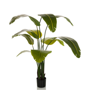 Grön Konstgjorda växter BANANE med stora blad i en svart kruka från hjh OFFICE