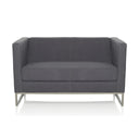 Mörkgrå loungesoffa BARBADOS som tvåsitssoffa med metallstomme från hjh OFFICE