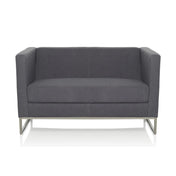 Mörkgrå loungesoffa BARBADOS som tvåsitssoffa med metallstomme från hjh OFFICE