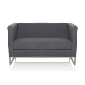 Mörkgrå loungesoffa BARBADOS som tvåsitssoffa med metallstomme från hjh OFFICE