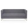 Mörkgrå loungesoffa BARBADOS som tresitssoffa med slimmad metallstomme från hjh OFFICE