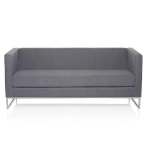 Mörkgrå loungesoffa BARBADOS som tresitssoffa med slimmad metallstomme från hjh OFFICE
